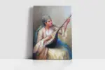 Saz Çalan Kadın | Kanvas Tablo | Cam Tablo | Mdf Tablo | B13087 - Görsel 2