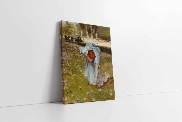 Çiçek Toplayan Kız | Kanvas Tablo | Cam Tablo | Mdf Tablo | B13159 - Görsel 1