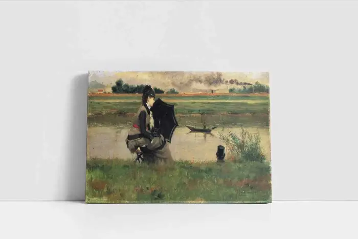 Şemsiyeli Kadın | Kanvas Tablo | Cam Tablo | Mdf Tablo | B13255 - Görsel 2