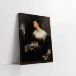 Çiçek Tutan Kadın | Kanvas Tablo | Cam Tablo | Mdf Tablo | B13267