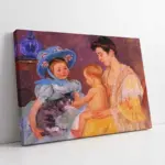 Kediyle Oynayan Çocuklar | Kanvas Tablo | Cam Tablo | Mdf Tablo | B13272