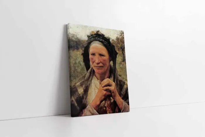 Yaşlı Köylü Kadın | Kanvas Tablo | Cam Tablo | Mdf Tablo | B13276 - Görsel 1