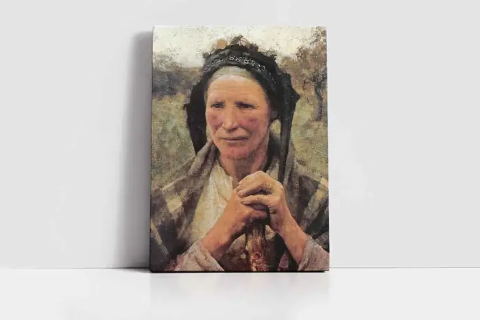 Yaşlı Köylü Kadın | Kanvas Tablo | Cam Tablo | Mdf Tablo | B13276 - Görsel 2