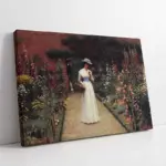 Bahçede Gezinen Kadın Frederic Leighton | Kanvas Tablo | Cam Tablo | Mdf Tablo | B13282