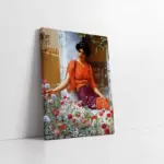 Çiçek Toplayan Kız | Kanvas Tablo | Cam Tablo | Mdf Tablo | B13329