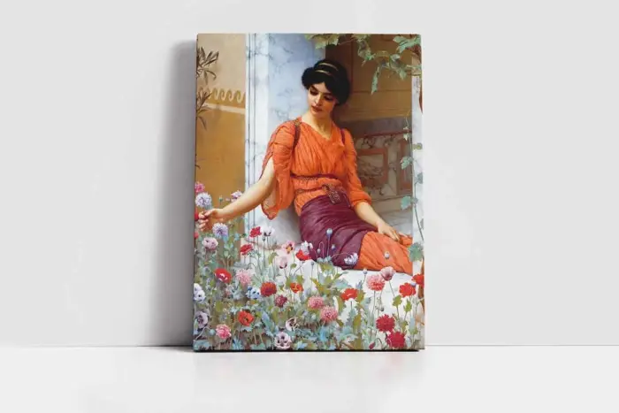 Çiçek Toplayan Kız | Kanvas Tablo | Cam Tablo | Mdf Tablo | B13329 - Görsel 2