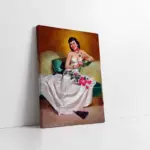 Gül Tutan Kadın | Kanvas Tablo | Cam Tablo | Mdf Tablo | B13343