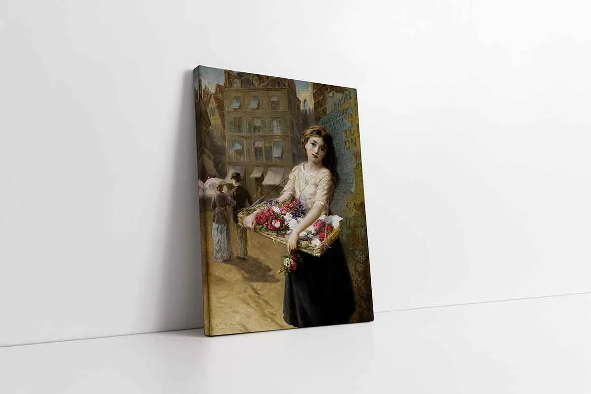 KB13381-10 Çiçekçi Kız | Kanvas Tablo | Cam Tablo | Mdf Tablo | B13381 - Görsel 1