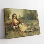 Oturan Kadın | Kanvas Tablo | Cam Tablo | Mdf Tablo | B13398