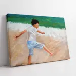 Denize Koşan Çocuk | Kanvas Tablo | Cam Tablo | Mdf Tablo | B13404