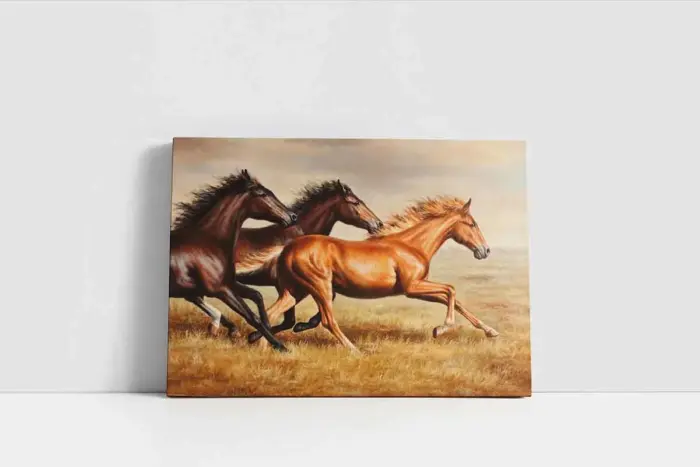 Koşan Üçlü At | Kanvas Tablo | Cam Tablo | Mdf Tablo | B15002 - Görsel 2