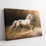 Koşan Beyaz At | Kanvas Tablo | Cam Tablo | Mdf Tablo | B15016