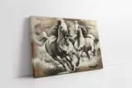 Koşan İkili Beyaz At | Kanvas Tablo | Cam Tablo | Mdf Tablo | B15023