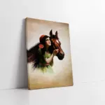 At Seven Yeşilli Kadın | Kanvas Tablo | Cam Tablo | Mdf Tablo | B15025