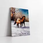 Siyah Yeleli İkili At | Kanvas Tablo | Cam Tablo | Mdf Tablo | B15027