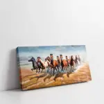 Koşan Bir Grup Kahverengi At | Kanvas Tablo | Cam Tablo | Mdf Tablo | B15037