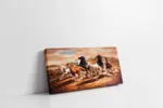 Koşan Bir Grup Kahverengi At | Kanvas Tablo | Cam Tablo | Mdf Tablo | B15038