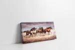 Sahil Kenarında Koşan Atlar | Kanvas Tablo | Cam Tablo | Mdf Tablo | B15039