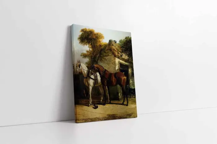Duran Siyah Beyaz At | Kanvas Tablo | Cam Tablo | Mdf Tablo | B15044 - Görsel 1