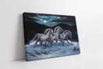 Karda Koşan Beyaz Atlar | Kanvas Tablo | Cam Tablo | Mdf Tablo | B15046