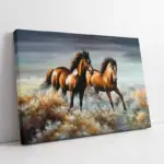 Çiçeklerin Arasından Koşan At | Kanvas Tablo | Cam Tablo | Mdf Tablo | B15055