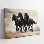 Siyah Atlar | Kanvas Tablo | Cam Tablo | Mdf Tablo | B15057