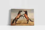 Şaha Kalkmış İkili At | Kanvas Tablo | Cam Tablo | Mdf Tablo | B15067 - Görsel 2