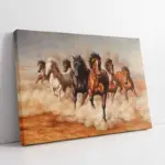 Tozu Dumana Katmış At Sürüsü | Kanvas Tablo | Cam Tablo | Mdf Tablo | B15078