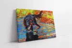 Gölette Dolaşan Köpek | Kanvas Tablo | Cam Tablo | Mdf Tablo | B15108