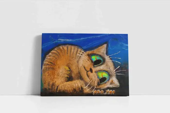 Sevimli Kedi | Kanvas Tablo | Cam Tablo | Mdf Tablo | B15118 - Görsel 2