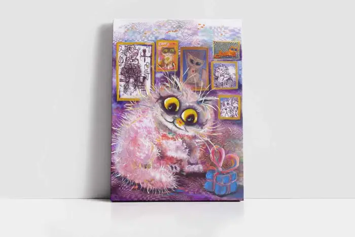 Sevimli Kedi | Kanvas Tablo | Cam Tablo | Mdf Tablo | B15125 - Görsel 2