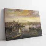 İstanbul Gün Batımı Kız Kulesi | Kanvas Tablo | Cam Tablo | Mdf Tablo | B16077