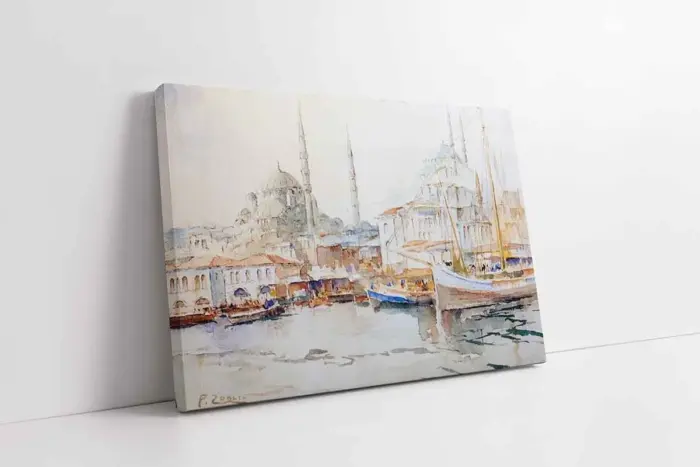 Eski İstanbul Fausto Zonaro | Kanvas Tablo | Cam Tablo | Mdf Tablo | B16092 - Görsel 1