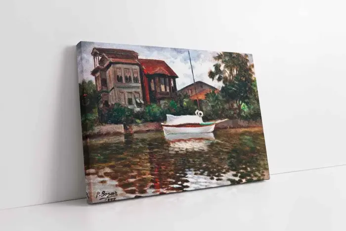 İstanbul Beyaz Sandal | Kanvas Tablo | Cam Tablo | Mdf Tablo | B16113 - Görsel 1