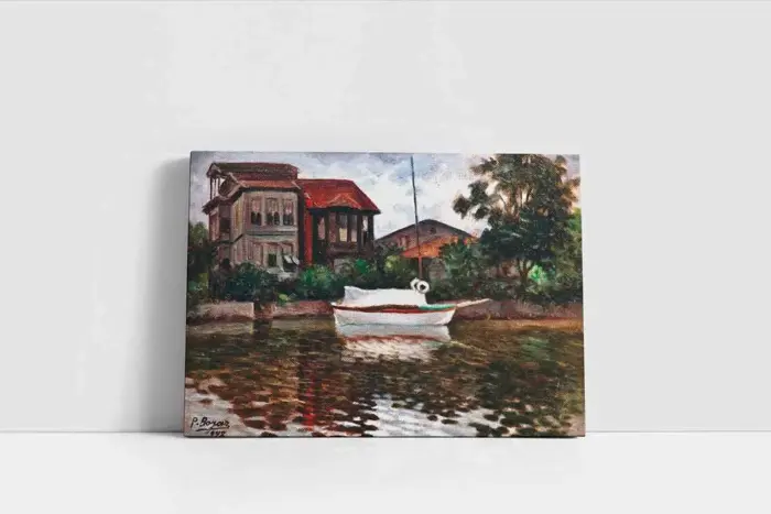 İstanbul Beyaz Sandal | Kanvas Tablo | Cam Tablo | Mdf Tablo | B16113 - Görsel 2