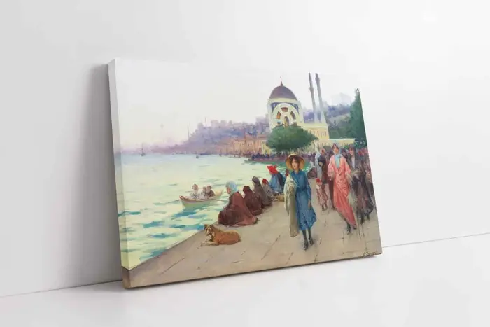 Dolmabahçede Gezinti Fausto Zonaro | Kanvas Tablo | Cam Tablo | Mdf Tablo | B16114 - Görsel 1