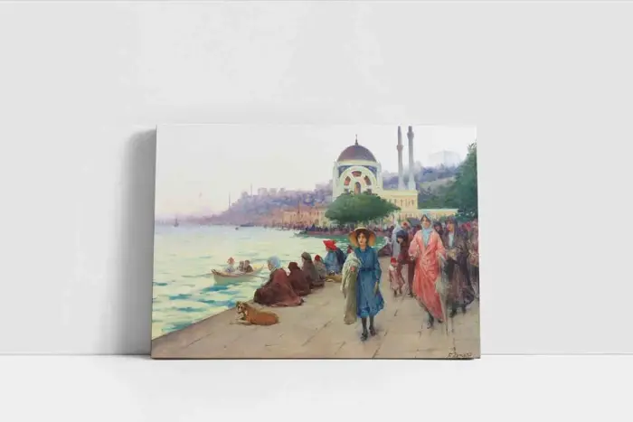 Dolmabahçede Gezinti Fausto Zonaro | Kanvas Tablo | Cam Tablo | Mdf Tablo | B16114 - Görsel 2