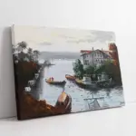 İstanbul Beyaz Yalı Ve Tekneler | Kanvas Tablo | Cam Tablo | Mdf Tablo | B16177