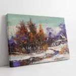 Karlı Sararmış Yapraklar | Kanvas Tablo | Cam Tablo | Mdf Tablo | B17031