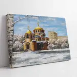 Kubbeli Camii Ve Kar | Kanvas Tablo | Cam Tablo | Mdf Tablo | B17032