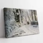 Kar Yağışı Ve At Arabası | Kanvas Tablo | Cam Tablo | Mdf Tablo | B17040