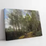 Orman Ve Çalışan Kadın Görsel | Kanvas Tablo | Cam Tablo | Mdf Tablo | B17056