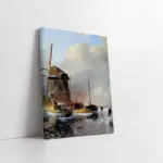 Yel Değirmeni Ve İnsanlar | Kanvas Tablo | Cam Tablo | Mdf Tablo | B17065