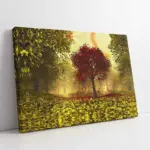 Kırmızı Yapraklı Ağaçlar | Kanvas Tablo | Cam Tablo | Mdf Tablo | B17078