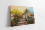 Arnavut Kaldırımda Çiçekler | Kanvas Tablo | Cam Tablo | Mdf Tablo | B17119