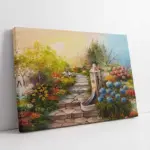 Arnavut Kaldırımda Çiçekler | Kanvas Tablo | Cam Tablo | Mdf Tablo | B17119