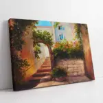 Taş Eve Giden Merdivenler | Kanvas Tablo | Cam Tablo | Mdf Tablo | B17120