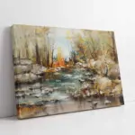 Sonbaharda Göl | Kanvas Tablo | Cam Tablo | Mdf Tablo | B17127