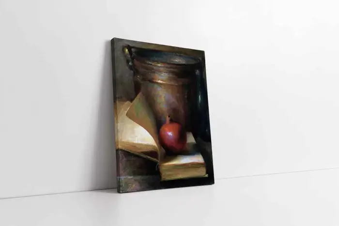 Kitap Arasında Nar | Kanvas Tablo | Cam Tablo | Mdf Tablo | B18053 - Görsel 1