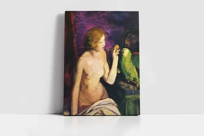 Nude Girl And Parrot | Kanvas Tablo | Cam Tablo | Mdf Tablo | B19076 - Görsel 2
